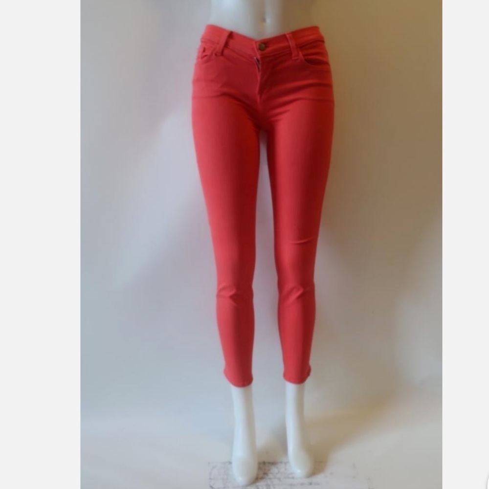 J Brand Sz 30 Skinny Crop Jeans in Dark Coral